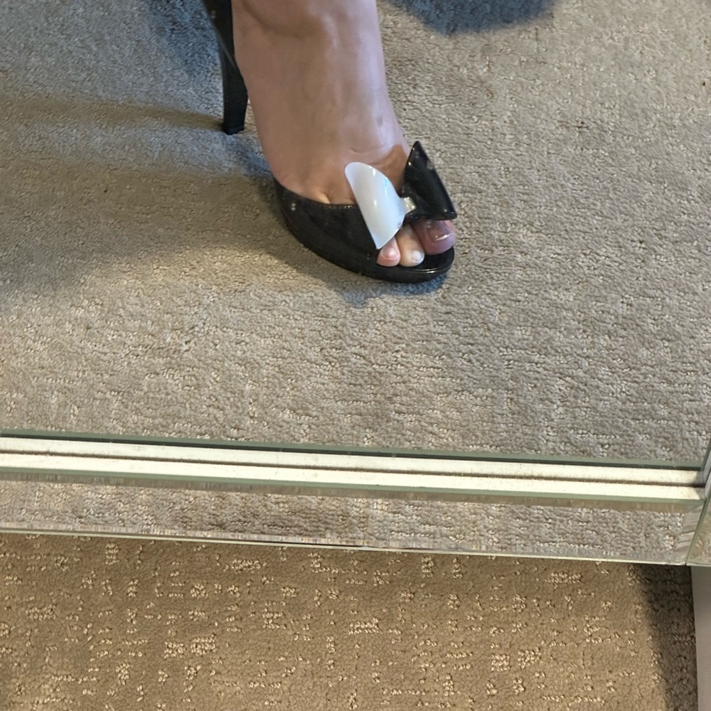 Furla Black High Heel with Bow Accent